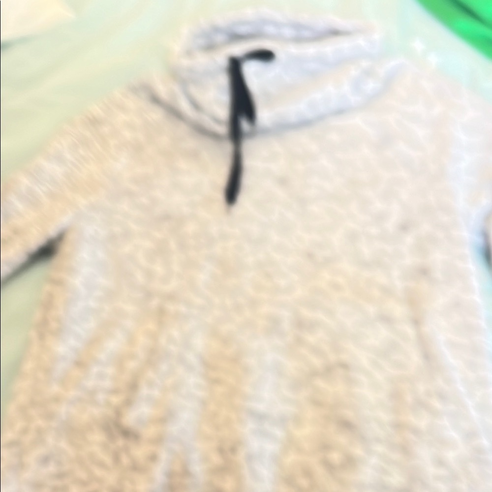 Cozy White Hoodie with Black Drawstring